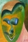 Le clown vert 33x46cm - Claude Océga